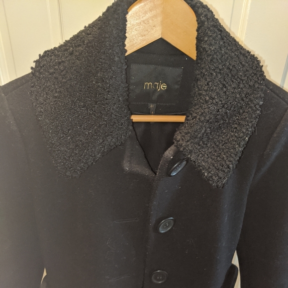 Maje black button pea coat - Picture 5 of 5